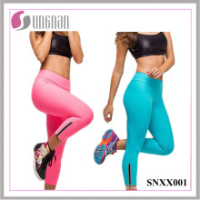 2015 bequeme Stretch-Reißverschluss Sport fluoreszierende Leggings (SNXX001)